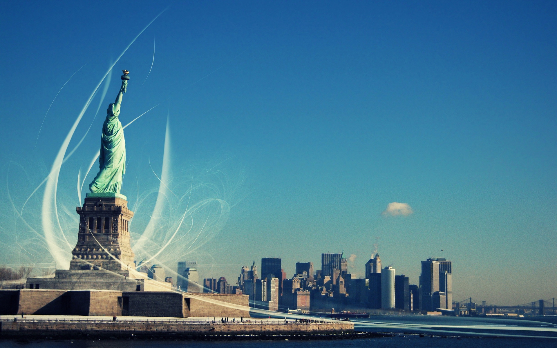 美国纽约自由女神像宽屏壁纸