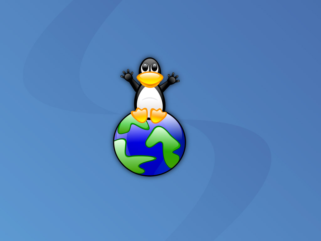Linux系统企鹅之玻璃质感壁纸(壁纸18)_电脑其